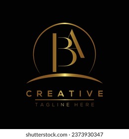 BA letter logo design template elements. BA letter vector logo.