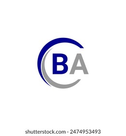 BA letter logo design template elements. BA letter vector logo.