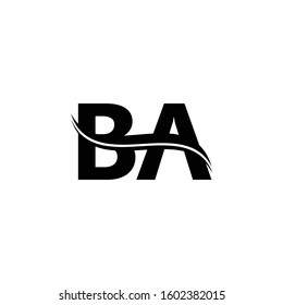 BA Letter Logo Design Vector With Blue and Grey Colors. BA Logo Design.