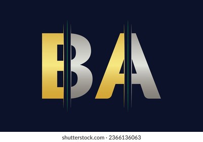 BA Letter logo design vector template.