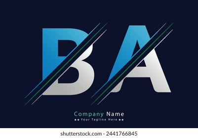 BA Letter logo design vector template.