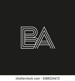 BA Letter logo icon design template elements.