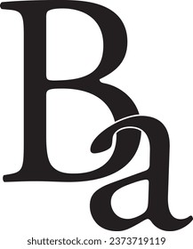 BA letter logo modern design