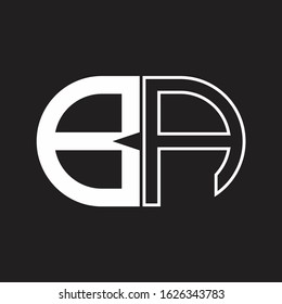 BA Letter logo monogram with oval shape negative space design template
