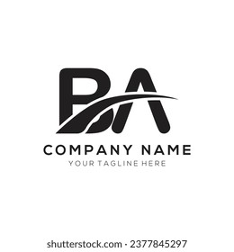 BA letter logo template elements. BA letter vector illustration logo design .