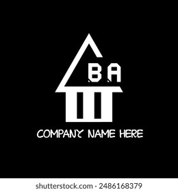 BA letter modern logo design on black color background
