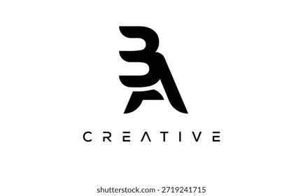 BA-Buchstabe-Monogramm-Logo für moderne kreative Markenidentität
