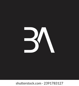 BA letter, monogram, logo vector, template, design, minimal, black white, color,