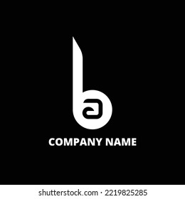 Ba-Brief-Vektorlogo. Vektor-Logo für Briefbriefe