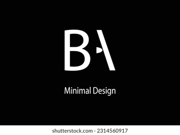 BA line art icon logo, BA creative abstract icon logo design BA,	
