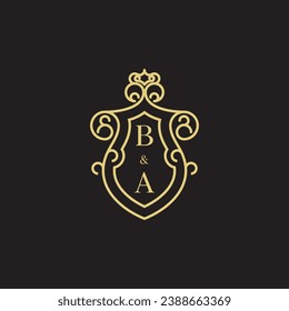 BA line vintage initial logo in high quality professional design that will print well across any print media