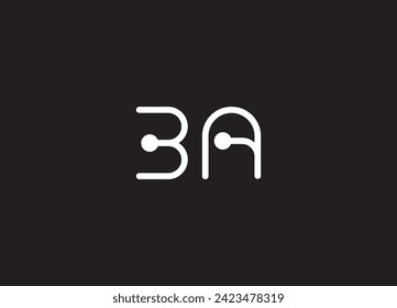 BA Logo Design Template Vector Graphic Branding Element.