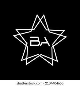 BA Logo Design,black Star Icon
