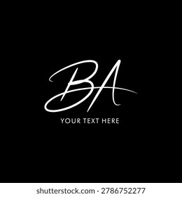 BA logo, BA Initials, BA Signature Letters, Hand written BA letters Logo