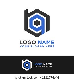 BA logo letter initial, Abstract polygonal Background Logo,