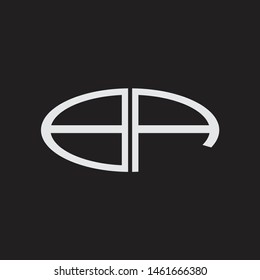 BA Logo letter oval monogram design template with black and white colors