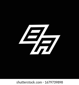 BA logo monogram with up to down style negative space design template isolated on black background
