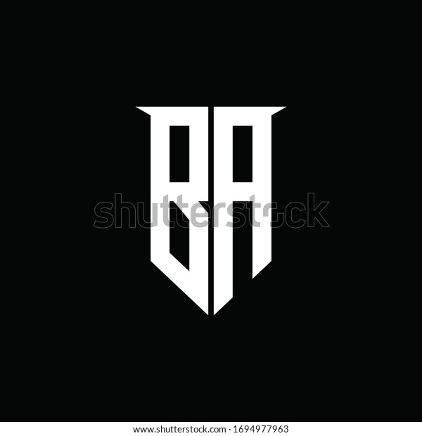 Ba Logo Monogram Emblem Shield Style Stock Vector Royalty Free 1694977963