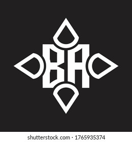 BA Logo monogram with four cone rounded by the shape design template