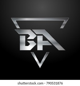 BA Logo, Monogram, Metal