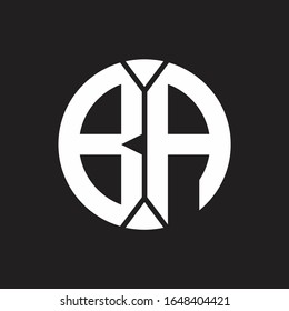BA Logo monogram with piece circle ribbon style