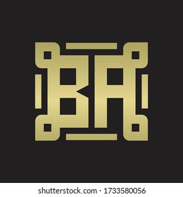 Monograma de logotipo BA con plantilla de diseño de arte de línea de pieza