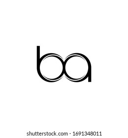 BA Logo monogram with slice rounded modern design template isolated on white background