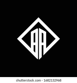 BA logo monogram with square rotate style design template