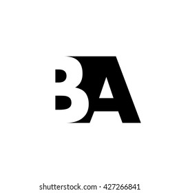 BA Logo. Vector Graphic Branding Letter Element. White Background