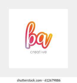 BA logo, vector. Useful as branding symbol, app icon, alphabet element, clip-art.