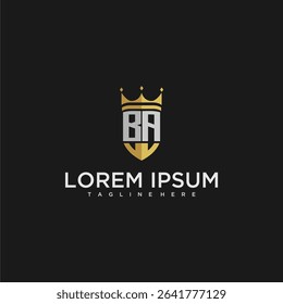 BA luxury letter monogram for crown and shield logo design