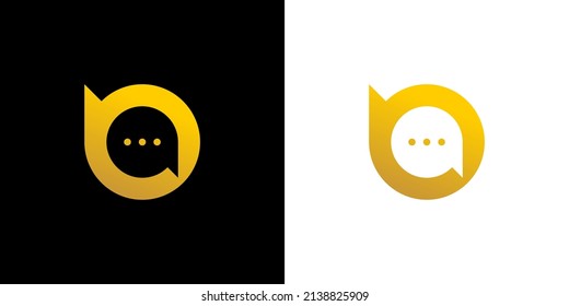 bA message Logo Monogram Icon Vector Template