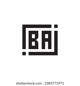 BA minimalist geometric symbol logo in high quality professional design that will print well across any print media