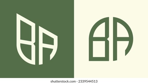 Paquete vectorial de diseño de logotipo de letras iniciales BA moderno. Será adecuado para qué empresa o nombre de marca inician esas iniciales.
