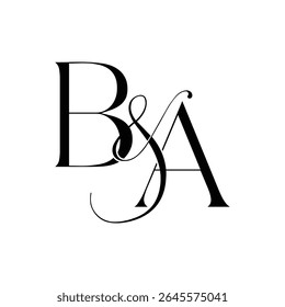 Logotipo das letras iniciais do monograma BA