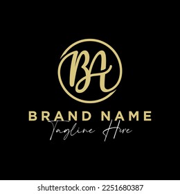 BA monogram letter elegant vector illustration logo design