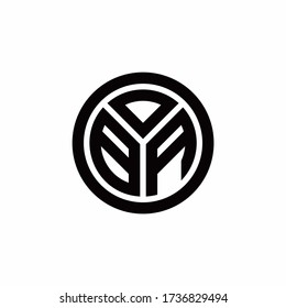 BA monogram logo with circle outline design template isolated on white background