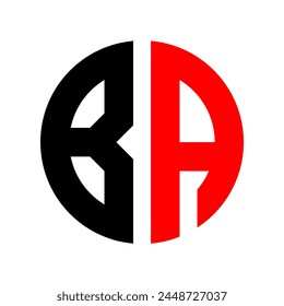 BA Monogram Logo Circle Shape Design