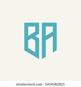 BA. Monogram of Two letters B and A. Luxury, simple, minimal and elegant BA logo design. Vector illustration template.