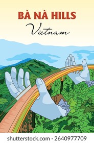 Ba Na Hills, Golden bridge stone hand, Da Nang, Vietnam, Vietnam landmarks, Vietnam famous destination