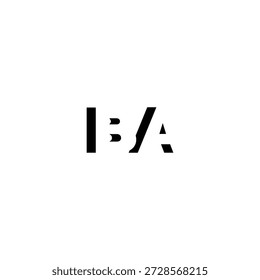 BA Negative Space Monogram Logo – Modern Minimal Lettermark Design