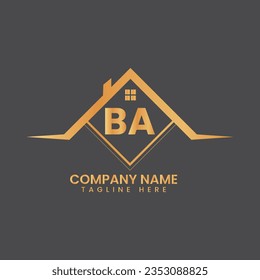 BA real estate,  housing estate, BA monogram, roof icon, BA letter logo, house symbol, roofing logo,
 realty logo, BA house logo, real estate sign, real estate icons, building icon,