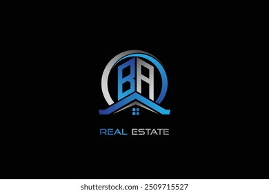 BA real estate letters logo design for construction or house. BA real estate letters logo Vector design