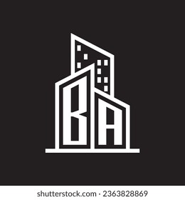 BA real estate logo with building style , real estate Logo Stock Vector