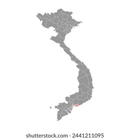 Ba Ria Vung Tau province map, administrative division of Vietnam. Vector illustration.