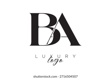 BA Serif Letter Monogram Typography Logo for Elegant Premium Branding Identity