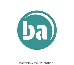 BA sport emblem or team logotype. Ball logo with a combination of Initial letter B and A for balls shop, sports company, training, club badge. Vector illustration.