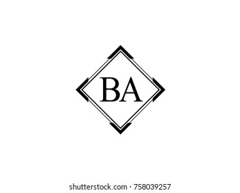 BA square shape vintage logo