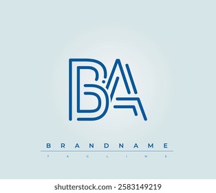 BA Technology Letter Logo Template. This tech letter logo is a graphic mark that uses letters to represent a technology company.