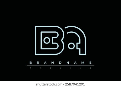 BA Technology Letter Logo Template. This tech letter logo is a graphic mark that uses letters to represent a technology company.